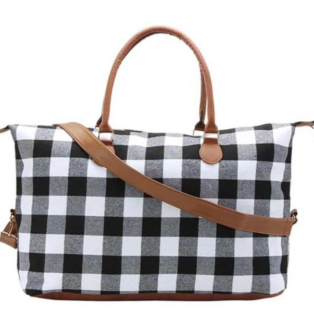 Stylish Black and White Checkered Women's Bag